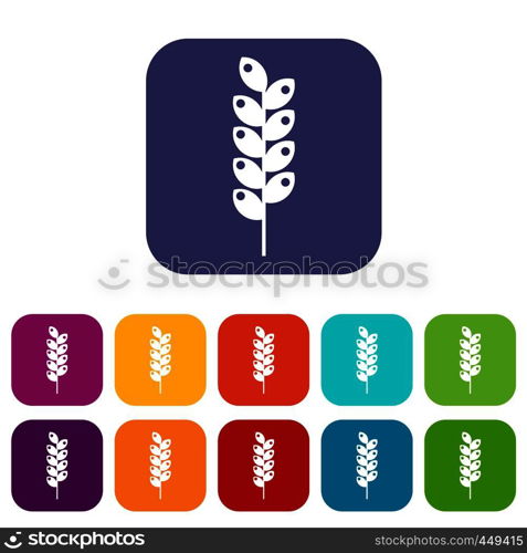 Tight spike icons set vector illustration in flat style In colors red, blue, green and other. Tight spike icons set flat