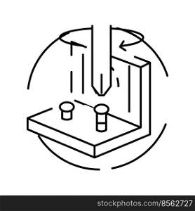 tighten screw screwdriver assembly furniture line icon vector. tighten screw screwdriver assembly furniture sign. isolated contour symbol black illustration. tighten screw screwdriver assembly furniture line icon vector illustration