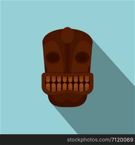 Tiki head idol icon. Flat illustration of tiki head idol vector icon for web design. Tiki head idol icon, flat style