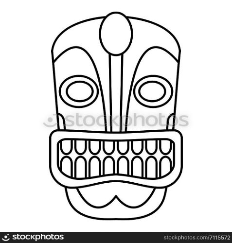 Tiki idol face icon. Outline tiki idol face vector icon for web design isolated on white background. Tiki idol face icon, outline style