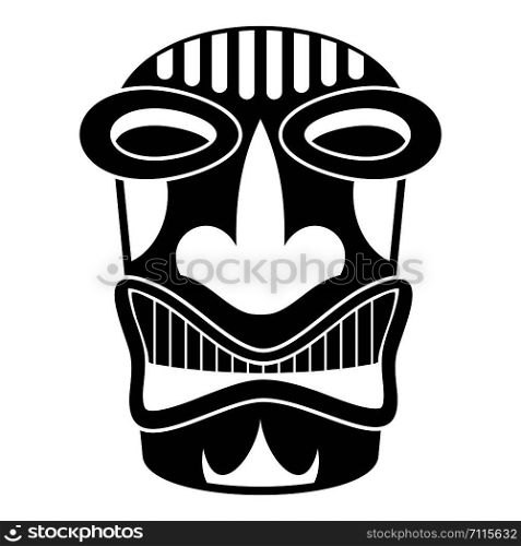 Tiki idol face icon. Simple illustration of tiki idol face vector icon for web design isolated on white background. Tiki idol face icon, simple style