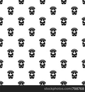 Tiki idol face pattern seamless vector repeat geometric for any web design. Tiki idol face pattern seamless vector