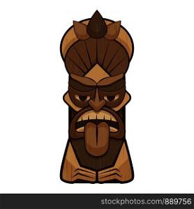 Tiki idol tongue icon. Cartoon of tiki idol tongue vector icon for web design isolated on white background. Tiki idol tongue icon, cartoon style