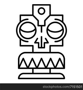 Tiki mask idol icon. Outline tiki mask idol vector icon for web design isolated on white background. Tiki mask idol icon, outline style