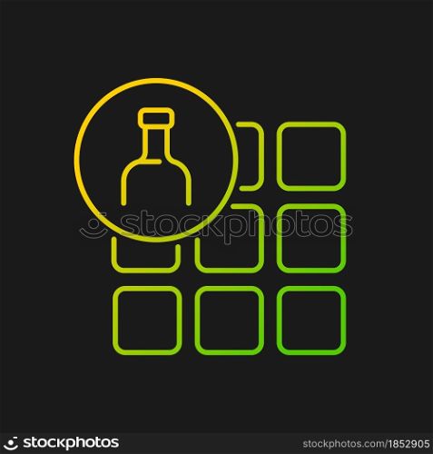 Tile from recycled glass gradient vector icon for dark theme. Recycling bottles. Eco friendly building materials. Thin line color symbol. Modern style pictogram. Vector isolated outline drawing. Tile from recycled glass gradient vector icon for dark theme