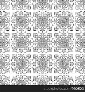 Tile ornamental pattern. Seamless background for coloring book page or textile. Wrapping paper design. Wallpaper print. Tile ornamental pattern. Seamless background for coloring book page or textile. Wrapping paper design. Wallpaper print.