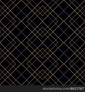 Tile pattern with golden ornament frame on black vector image