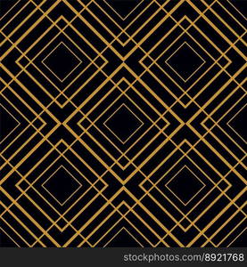 Tile pattern with golden ornament on black vector image