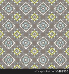 Tiled ethnic pattern for fabric. Abstract geometric mosaic vintage seamless pattern ornamental. Wallpaper with square vector. Vintage vector seamless tile design pattern background.