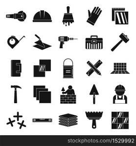 Tiler icons set. Simple set of tiler vector icons for web design on white background. Tiler icons set, simple style