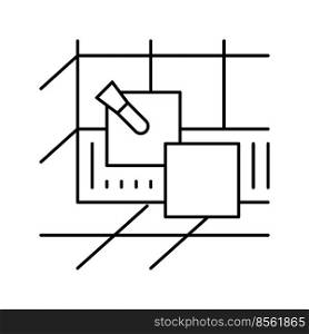 tiling bathroom line icon vector. tiling bathroom sign. isolated contour symbol black illustration. tiling bathroom line icon vector illustration