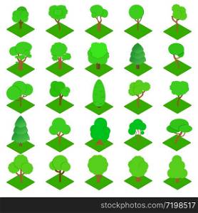 Timber icons set. Isometric set of 25 timber vector icons for web isolated on white background. Timber icons set, isometric style