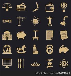 Timber icons set. Simple set of 25 timber vector icons for web for any design. Timber icons set, simple style