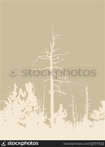 timber silhouette on brown background, vector illustration