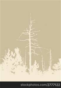 timber silhouette on brown background, vector illustration