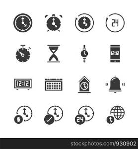Time and clock icon set.Vector illustration