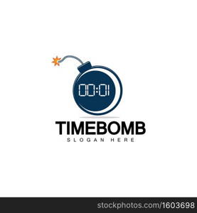 Time bomb logo vector icon ilustration design template