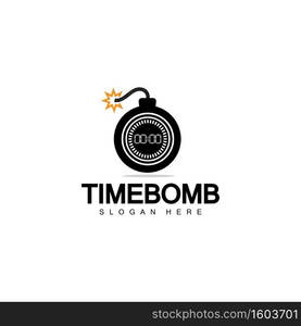 Time bomb logo vector icon ilustration design template