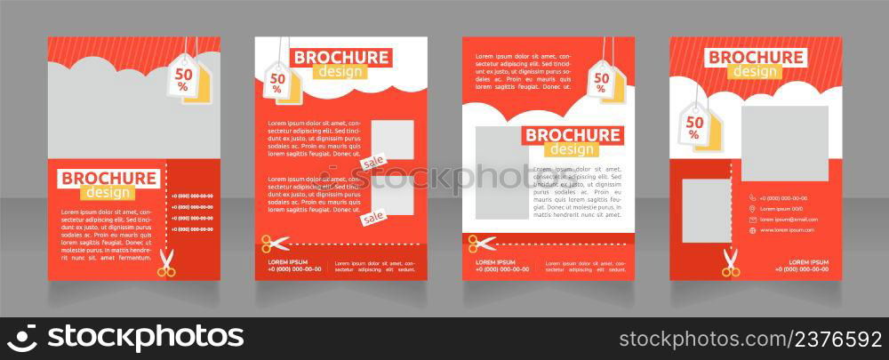 Time-bound promo deal blank brochure design. Marketing tactic. Template set with copy space for text. Premade corporate reports collection. Editable 4 paper pages. Ubuntu Bold, Regular fonts used. Time-bound promo deal blank brochure design