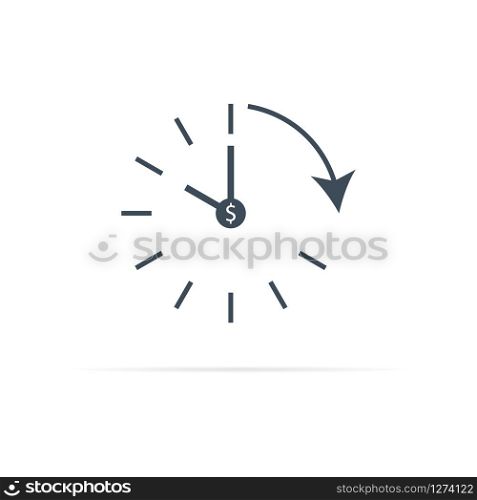 Time chronometer vector. Clock countdown icon in flat style.