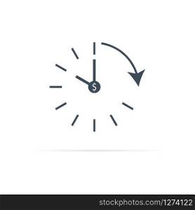 Time chronometer vector. Clock countdown icon in flat style.