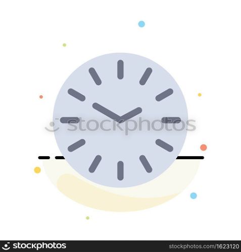 Time, Clock, Cleaning Abstract Flat Color Icon Template