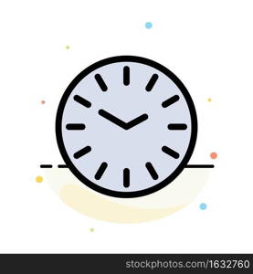 Time, Clock, Cleaning Abstract Flat Color Icon Template