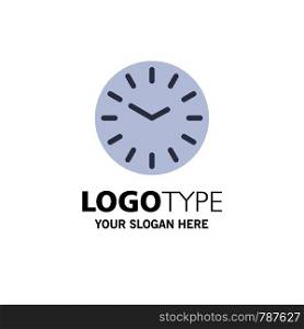Time, Clock, Cleaning Business Logo Template. Flat Color