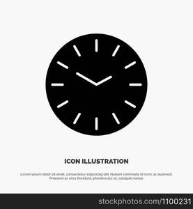 Time, Clock, Cleaning solid Glyph Icon vector