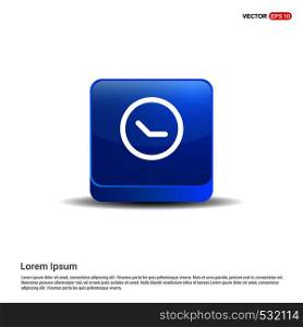 Time, clock icon - 3d Blue Button.
