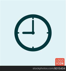 Time clock icon. Clock icon. Clock logo. Clock symbol. Time clock icon isolated minimal design. Vector illustration.
