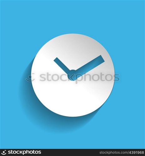 Time clock icon modern flat design