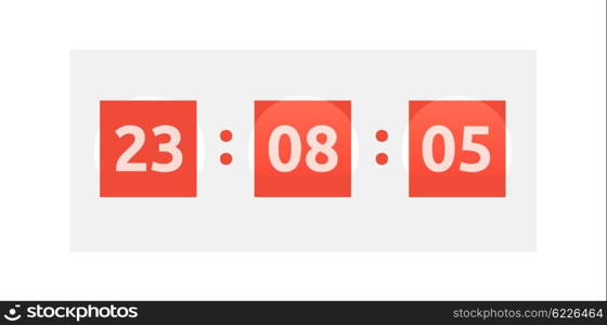 Time Clock Icon. Opening soon. Big sale countdown timer and scoreboard numbers. Time clock