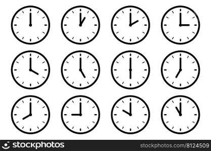 Time clock icon symbol set
