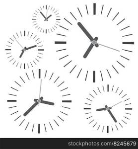 Time clock vector flat illustration design template