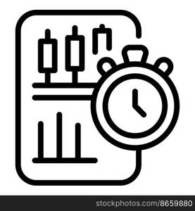 Time data icon outline vector. Graph research. Chart market. Time data icon outline vector. Graph research