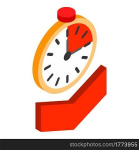 Time down icon. Isometric illustration of time down vector icon for web. Time down icon, isometric style