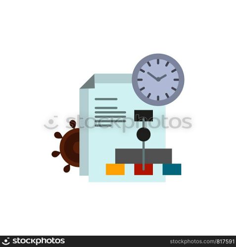 Time, File, Report, Business Flat Color Icon. Vector icon banner Template