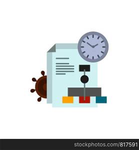 Time, File, Report, Business Flat Color Icon. Vector icon banner Template