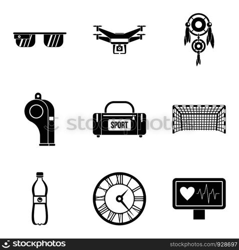 Time for sport icon set. Simple set of 9 time for sport vector icons for web design isolated on white background. Time for sport icon set, simple style