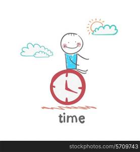 time. Fun cartoon style illustration. The situation of life.