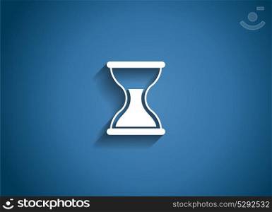 Time Glossy Icon Vector Illustration on Blue Background. EPS10. Time Glossy Icon Vector Illustration