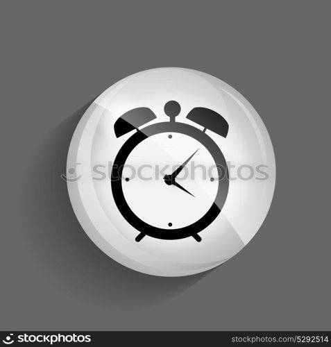 Time Glossy Icon Vector Illustration on Gray Background. EPS10. Time Glossy Icon Vector Illustration