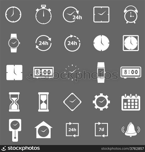 Time icons on gray background, stock vector
