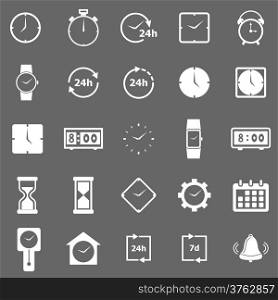 Time icons on gray background, stock vector