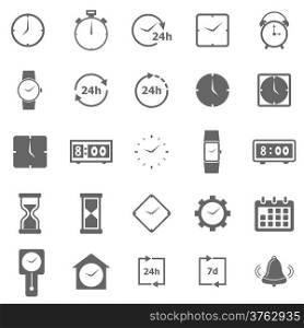 Time icons on white background, stock vector