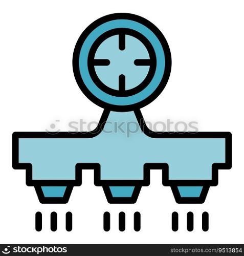 Time irrigation system icon outline vector. Garden water. Automatic farm color flat. Time irrigation system icon vector flat