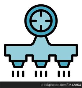 Time irrigation system icon outline vector. Garden water. Automatic farm color flat. Time irrigation system icon vector flat