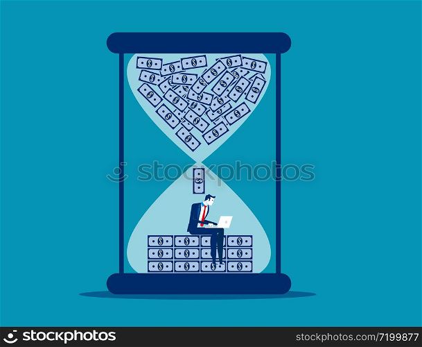 Time is money. Concept business vector, Currency, Finance, Working.