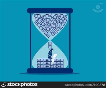 Time is money. Concept business vector, Currency, Finance, Working.